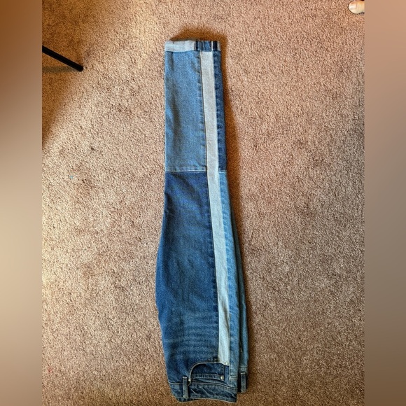 Stylish ASOS Patchwork Blue Denim Skinny Jeans EUC - Picture 1 of 8